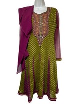 Indian Pakistani anarkali churidar kurti beaded bollywood embroidered dress - £43.38 GBP