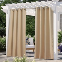 Outdoor Cabana Curtains - Triple Weave Microfiber Silver Grommet Top Thermal Ins - £34.52 GBP
