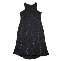 Coco Avante Dress Womens M Black Sleeveless Cowl Neck Sequin Lace Dress - $29.68