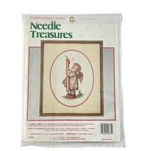 Needle Treasures Counted Cross Stitch Candle Light Hummel Angel Picture - $18.78