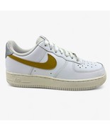 Nike Air Force 1 &#39;07 White Metallic Gold Womens Size 7 Athletic Sneaker - $123.41 CAD