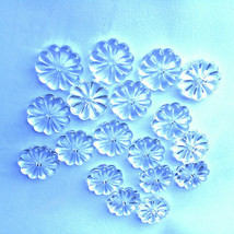 100pcs 16mm Crystal Flower Bead Pendant Prisms Chandelier Lamp Parts 1 Hole DIY - £9.93 GBP