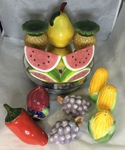 Salt &amp; Pepper Shakers lot of 12 pcs fruits &amp; vegetables - £15.07 GBP