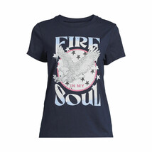 Wound Up Juniors Fire In My Soul Graphic Print T-Shirt, Blue Size M(7-9) - $13.85