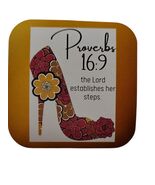  Handmade Christian Floral High Heel Refrigerator Magnet – Bible Scripture - $86.34 MXN