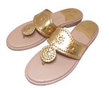 Jack Rogers Women&#39;s Jacks II Flat Slip On Sandals Gold Size 7 New $128 - £47.44 GBP