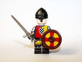 Building Toy Knight Red and Yellow Checkered Castle soldier Minifigure Gift Chri - £5.73 GBP