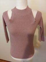 Timing Cold Shoulder 3/4 Sleeve High Neck Sweater Size Medium  - £8.40 GBP