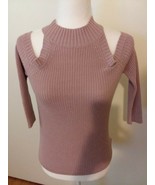 Timing Cold Shoulder 3/4 Sleeve High Neck Sweater Size Medium  - £8.13 GBP