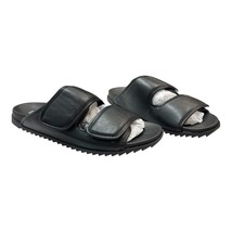 INC Mens 11 M  Levine Strap Sandal Slipper Slides Hook Loop Black - £20.56 GBP