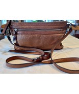 B. Makowsky Leather Crossbody East West Bag British Tan Brown - $32.00