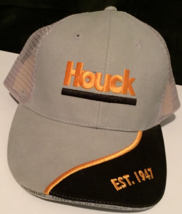 Houck hat trucker style baseball hat adjustable back gray,black,yellow - £7.55 GBP