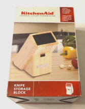 $14.99 Kitchen Aid Wood Cutlery Knife Scissor Storage Block 6 Slots Open... - $16.67