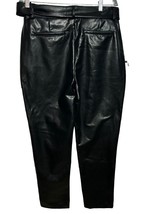 New BBJ Los Angeles Faux Leather Pants Women&#39;s L Large Matching Belt Workwear - $28.86