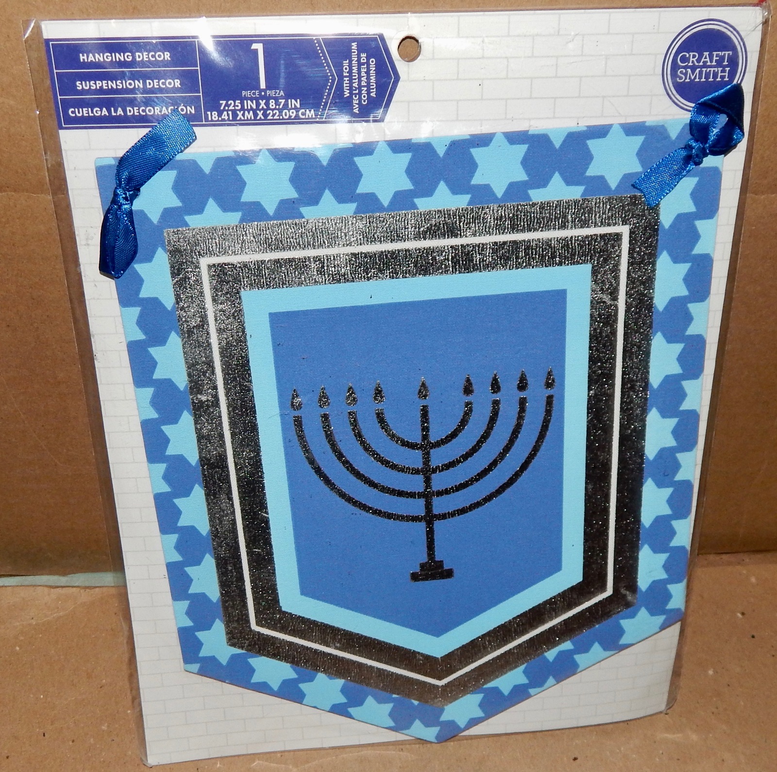 Christmas Hanging Decor 7 1/4&quot; x 8 1/2&quot; Hanukkah Candle Sign Craft Smith... - $5.49