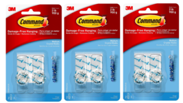 Command Clear Medium Crystal Hooks 2 lb Damage Free 2 Knob Hooks 3 Strips - 3 PK - £13.12 GBP