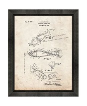 Artificial Fishing Lure Patent Print Old Look with Beveled Wood Frame - £19.61 GBP+