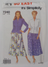 It&#39;s So Easy Simplicity Pattern #7240 Misses Jacket &amp; Skirt Szs 8-20 Uncut 1991 - £7.92 GBP