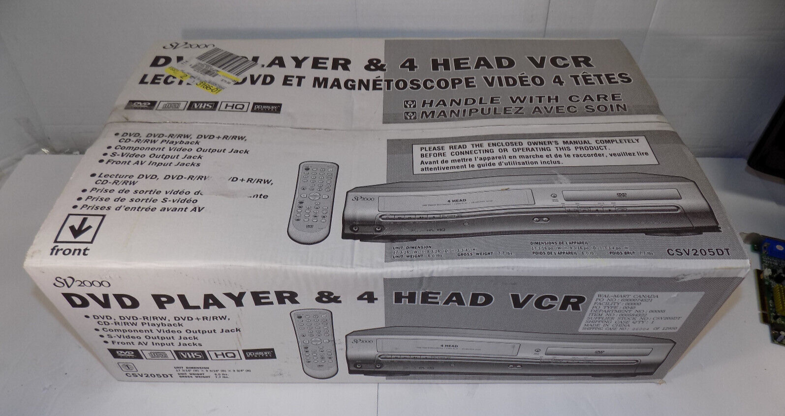 Funai CSV205DT DVD/VCR Player Combo 4 Head Recorder Dolby Digital VHS