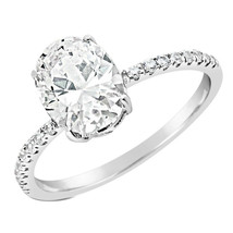 LC Moissanit Versprechen Solitaire Verlobungsring 14K Vergoldet Silber - £59.49 GBP