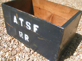 Vintage WOODEN Box Crate Marked ATSF RR BZ - $107.49