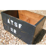Vintage WOODEN Box Crate Marked ATSF RR BZ - £85.61 GBP
