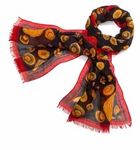 Tory Burch Fringe Scarf Moroccan Engineered Hat Print Linen Viscose New ... - £91.91 GBP