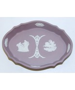 LOVELY WEDGWOOD ENGLAND JASPERWARE LILAC/LAVENDER 5&quot; JEWELRY TRINKET TRAY - $60.65 CAD