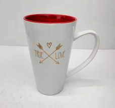 10 Strawberry Street TRUE LOVE Tall Coffee Mug Cup Oversized 7&quot; White Re... - £14.11 GBP