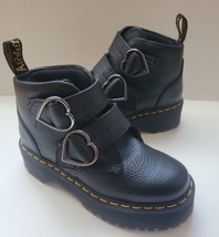 Doc Dr Martens Devon Heart Platform Boots Size US6 Women’s Black Milled ... - £114.11 GBP