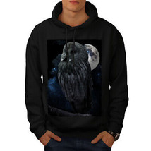 Wellcoda Night Owl Moon Sky Mens Hoodie, Darkness Casual Hooded Sweatshirt - £25.84 GBP+