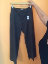 Nwt Moschino Cheap &amp; Chic Wide Legb Wool Gray Pants White Pinstripe Sz Us 12 - £114.72 GBP