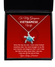 Necklace Present For Vietnamese Wife - Jewelry Turtle Pendant Valentines Day  - £39.83 GBP