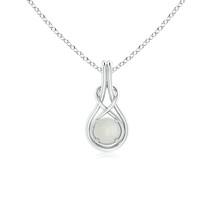 ANGARA Moonstone Solitaire Infinity Knot Pendant Necklace in Silver (5mm) - $179.55+