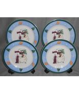 Set (4) Pfaltzgraff SNOW BEAR Salad Plates CHRISTMAS PATTERN - $29.69