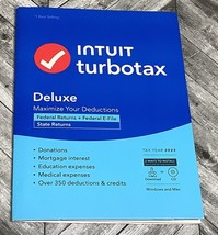 Intuit Turbotax  Deluxe Federal State Preparation Software 2023 Windows ... - $45.99