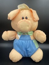 Vtg Nylon Plush Farmer Pig Mty International Made in Taiwan 14” READ - £13.69 GBP