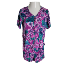California Krush Vintage Top &amp; Shorts 2 Piece Purple Floral Outfit Set ~ Sz PM  - £25.17 GBP