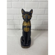 Egypitan Cat Figurine Black and Copper 8.5 Inch - £23.38 GBP