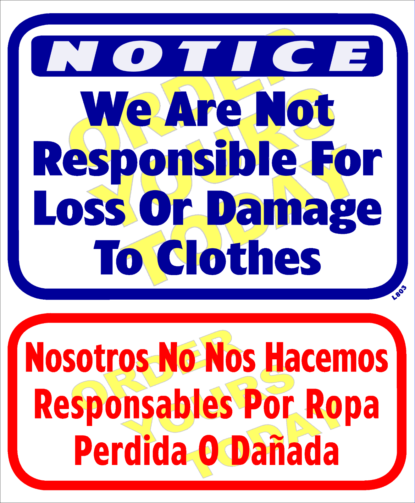 “&quot;NOTICE” -L803 - $35.57