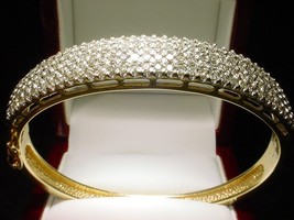 Spectacular Vintage14kt Solid Gold 5.10 ct Diamond Bangle bracelet 1.190... - $5,935.05