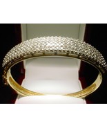 Spectacular Vintage14kt Solid Gold 5.10 ct Diamond Bangle bracelet 1.190... - $5,935.05