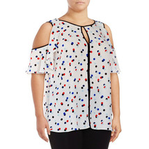 NWT Women Size XS Nordstrom Vince Camuto Modern Polka Dot Cold-Shoulder Top - £23.48 GBP
