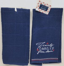 Set of 2 Same Embroidered Towels (16&quot;x26&quot;) PATRIOTIC,FRIENDS,FAMILY,FREE... - £10.94 GBP