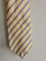 Pierre Cardin 100% Silk Men&#39;s Tie Necktie, Yellow/Purple Stripes NWT - £7.46 GBP