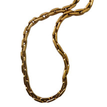 Boston Bullet Link Chain Necklace Vintage 90s Gold Plated Thick WELL MADE 18&quot; - £30.60 GBP