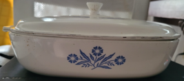 VTG Corning Ware Banking Dish 10 Square Lid Pyroceram U.S.A. Made Cornfl... - $21.99