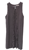 Black White Stripe Sleeveless Dress Soft Stretch Rayon Shelf Bra Above K... - £6.99 GBP