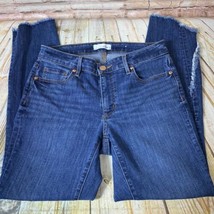 Loft CURVY SKINNY Womens Size 27/4 Blue Jeans Denim Pants Frayed Raw Hem 28x28 - £14.91 GBP