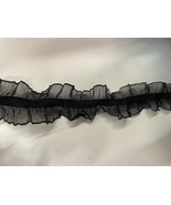 5 Yards  BLACK Stretch Organza Ruffle Elastic Trim 7/8” - €4,33 EUR